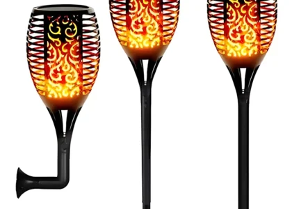 Commercial grade decorative torch flame lights for luxury resort landscaping.