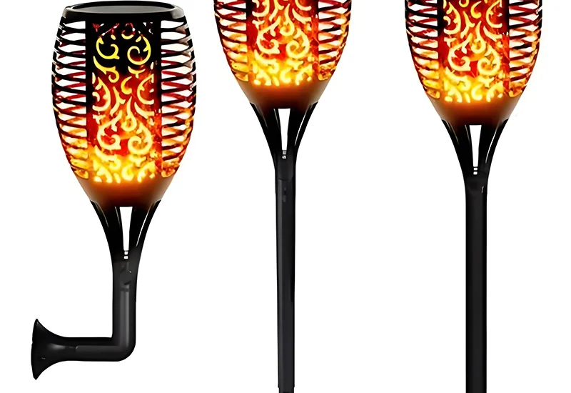 Commercial grade decorative torch flame lights for luxury resort landscaping.