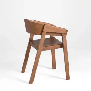 RST Designer Furniture rst-c2021 sculptural solid ash wood armchair in walnut finish.