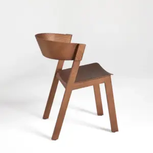 RST Designer Furniture rst-c2022 sculptural solid ash wood armchair in walnut finish.