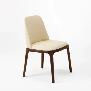 RST Designer Furniture rst-c2024 modern ash wood armchair with leatherette seat in walnut and smoked finishes.