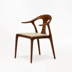 RST Designer Furniture rst-c2027 modern ash wood armchair with curved backrest in black oak and walnut finishes.