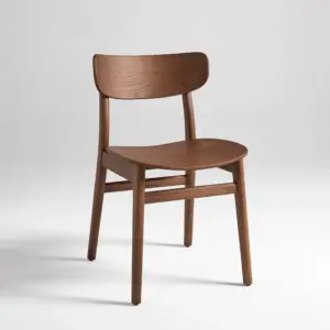 RST Designer Furniture rst-c2029 modern solid ash wood dining chair in walnut finish with black seat.