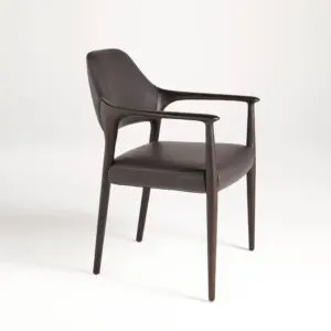 RST Designer Furniture rst-c2033 solid ash wood high-back armchair in walnut and smoked finishes.