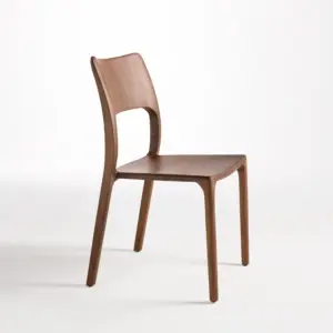 RST Designer Furniture rst-c2033 solid walnut wood dining chair in natural finish with charcoal seat.