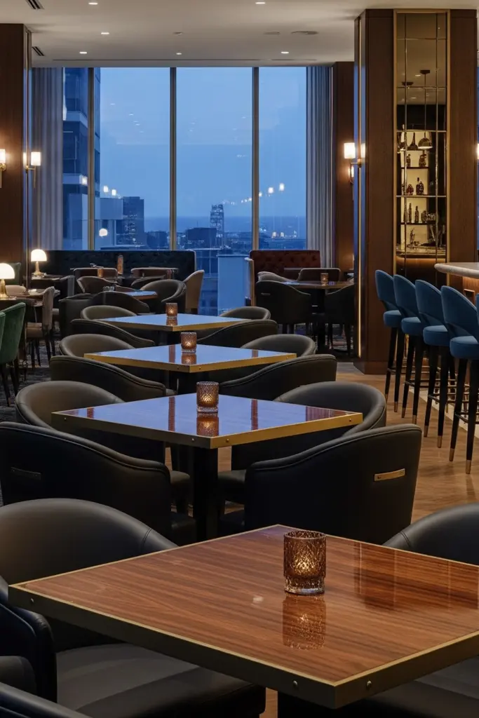 Premium commercial cafe and restaurant seating for luxury hospitality groups and professional interior design firms.