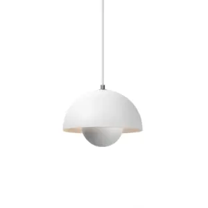 Modern iron dome pendant light in multiple colors for hotel decor.