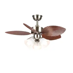 Antique Bronze Tropical Ceiling Fan with Palm Leaf Blades