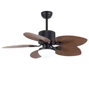 Luxury Fixed Blade Fan Lamp with Crystal Accents and LED