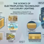 Infogra comparing traditional plating with RST PVD technology for durability, micron thickness standards, and corrosion protection in advanced lighting.