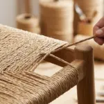 Professional Artisans Weaving Chairs with RST Three-ply Kraft Paper Cord