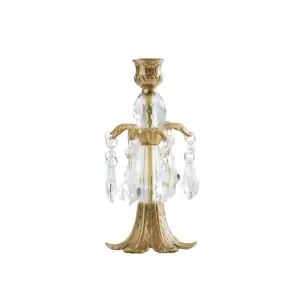 Luxury custom gold aluminum candle holder with a birdcage frame and glass hurricane for hotel tabletop decoration.