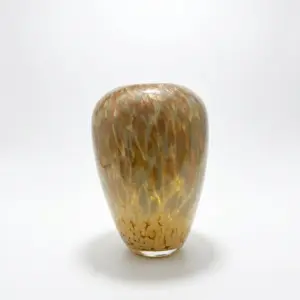 andcrafted bronze Liuli glass vase with an elegant silhouette for luxury hotel decor.