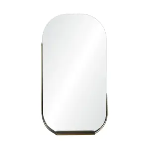 Luxurious Silver Stainless Steel Deep Frame Wall Mirror with 15cm depth for a modern hotel lobby.