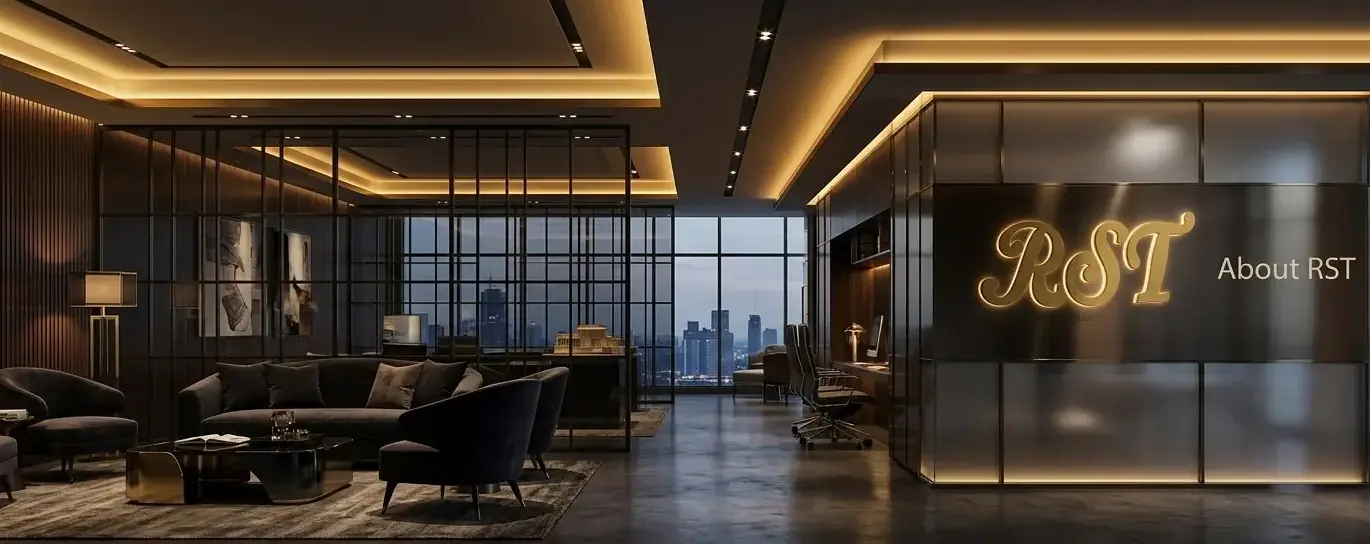 Luxury commercial hospitality environment displaying premium RST custom contract furniture and high-end architectural designer lighting setups.